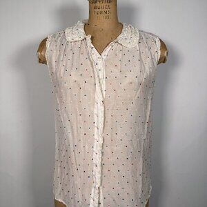 Sandro Women's Polka Dots Sleeveless Blouse